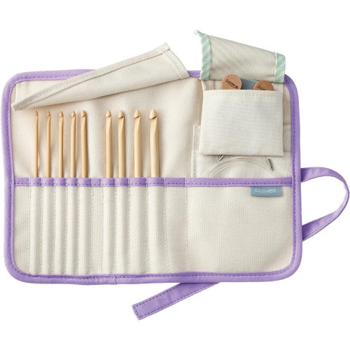 Clover Bamboo Interchangeable Tunisian Crochet Hook Set